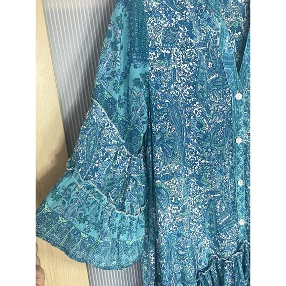 Blanco de Ibiza By Isabel Tavares Silk Mini Dress Ruffled colorful L Party Beach - Picture 3 of 6